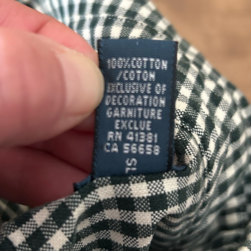 Ralph Lauren Button Down Shirt Large Custom Fit Green Cream Gingham Check
BB - Picture 6 of 14